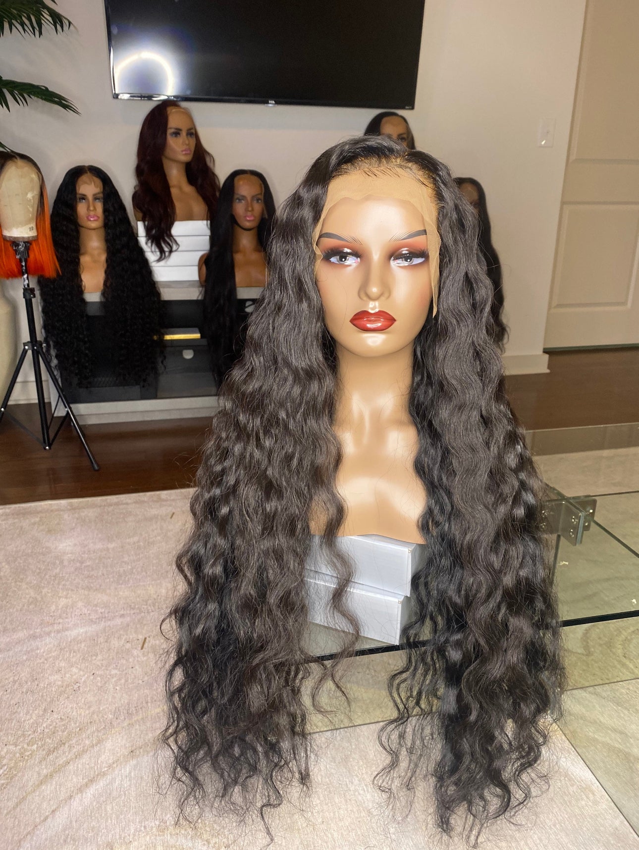 13x6 Crimped Raw Cambodian Wig black 32”