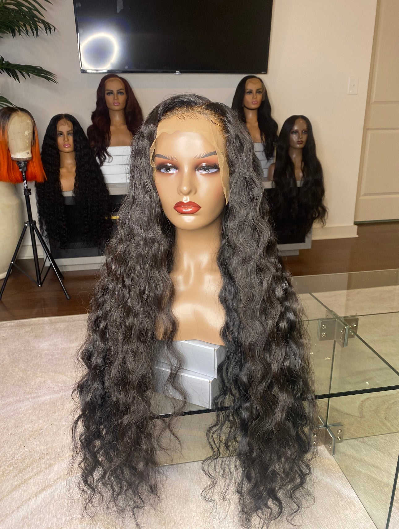 13x6 Crimped Raw Cambodian Wig black 32”