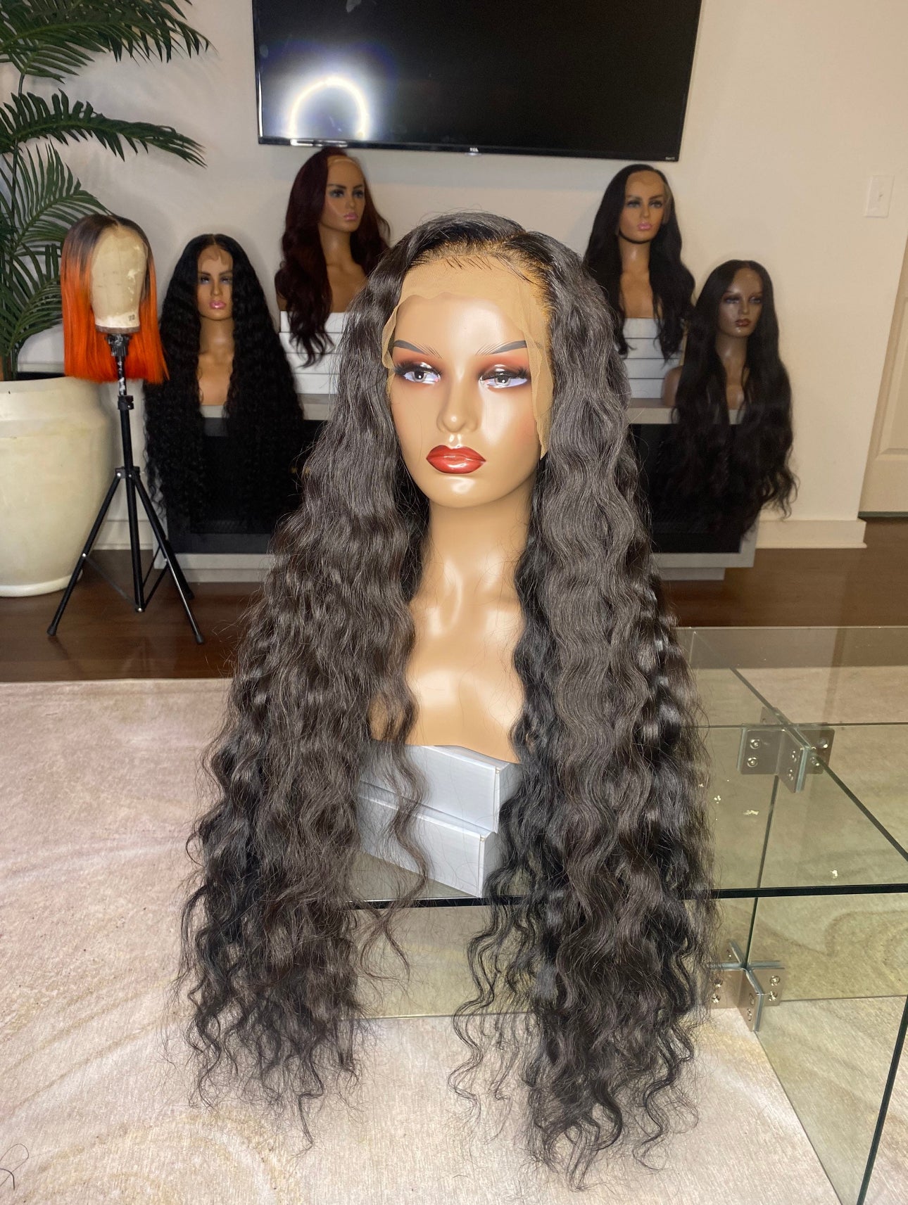 13x6 Crimped Raw Cambodian Wig black 32”