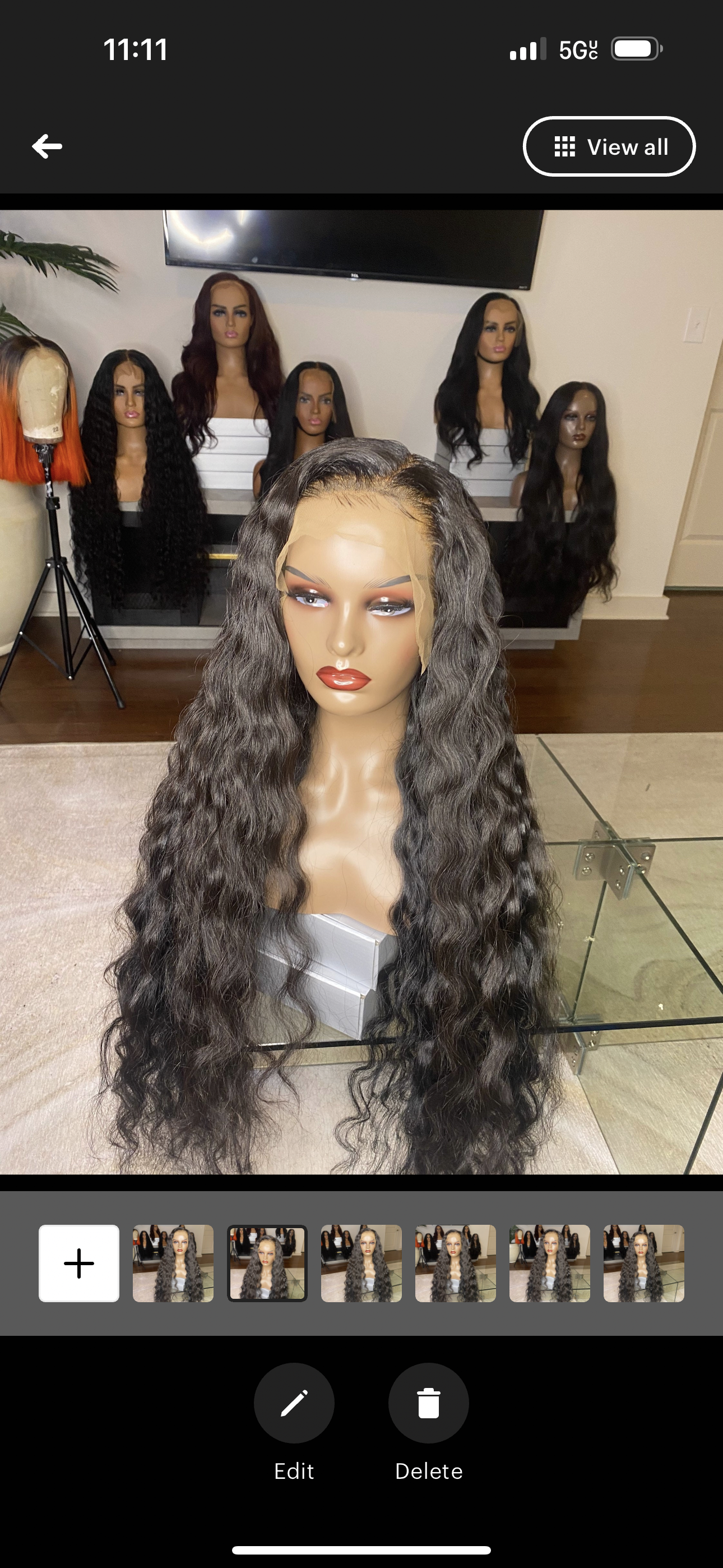 13x6 Crimped Raw Cambodian Wig black 32”