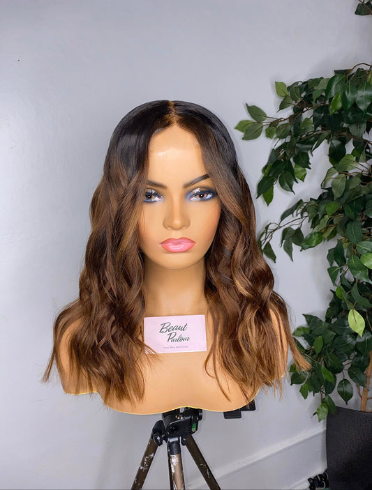 5x5 Closure Brown Ombré with Highlights