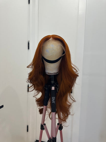 30” RAW CAMBODIAN| hair Red/GINGER Lace front